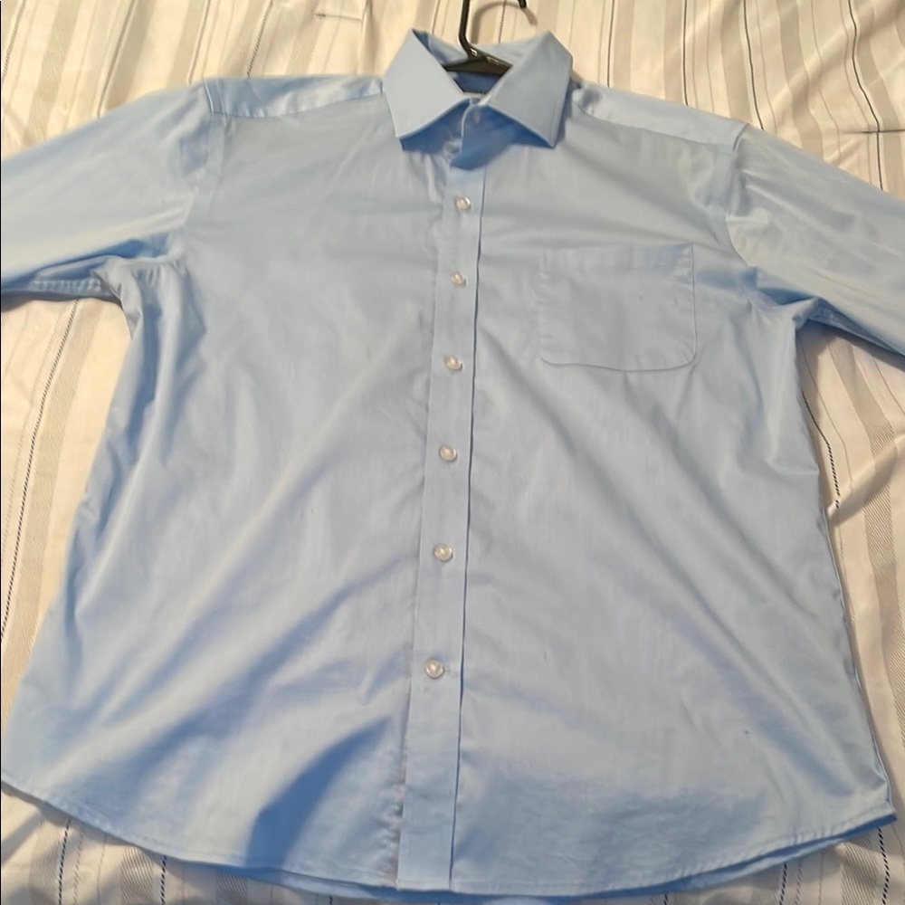 George Blue Dress Shirt Long Sleeve Button-Down